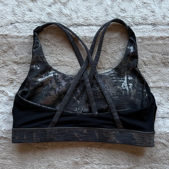 Lululemon Energy Bra in Crinkle Heather Brindle High Shine Foil Size 6 - Picture 6 of 13